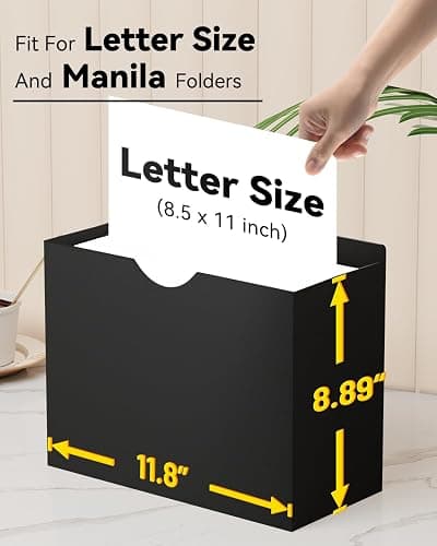 ANSOOK Manila File Jackets & File Pockets Letter Size,Reinforced Straight Cut Tab,Heavy Duty 3" Expansion Manila Folders,Designed for Use in Standard Hanging Files,12 Pack Project File Jackets thumbnail 2