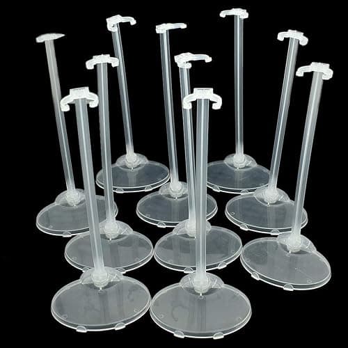 Qlychee 10pcs Transparent Stand Support for Dolls Mini Display Holder - Image 1