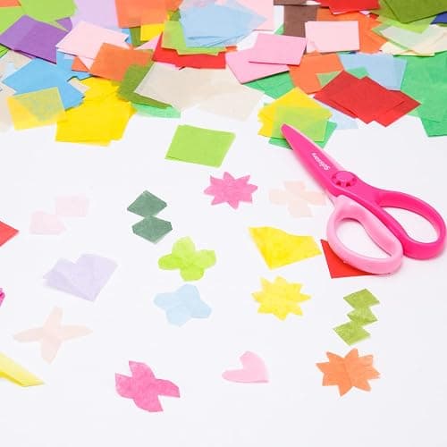 Tissue Paper Squares – 1x 1 inch for Arts and Crafts - 3000 Pcs in 30 Assorted Colors, JroyJoy Rainbow Tissue Mosaic Squares for Arts Craft DIY Scrapbooking Scrunch Art Classroom Activities thumbnail 2