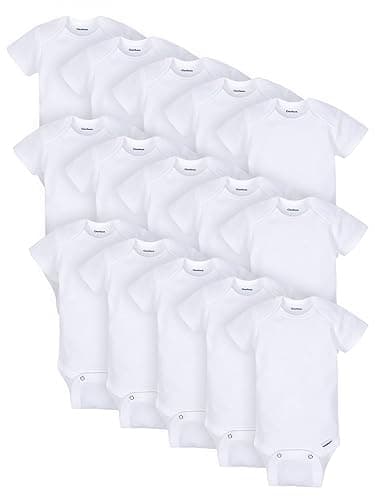 Gerber Baby Girls' 15 Piece Onesies Bodysuit Multi Size Pack - White - (0-3M, 3-6M, 6-9M)