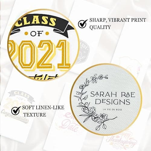 Custom Dinner Napkins – Personalized Napkins (Linen-Like) for Weddings, Parties & Events – Upload Your Logo or Text – White or Ivory – 25, 50 or 100 Pack – Queen of Cards thumbnail 5