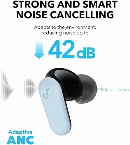 soundcore P30i by Anker Noise Cancelling Earbuds, Strong and Smart Noise Cancelling, Powerful Bass, 45H Playtime, 2-in-1 Case and Phone Stand, IP54, Wireless Earbuds, Bluetooth 5.4, App Control thumbnail 3