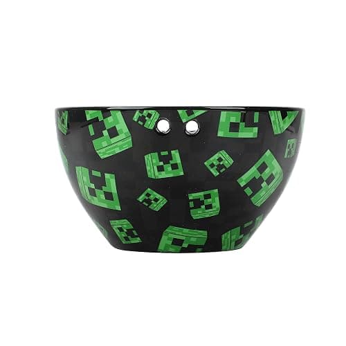 Bioworld Minecraft Creeper Faces 20 Oz Black Ceramic Ramen Bowl With Plastic Chopsticks thumbnail 8