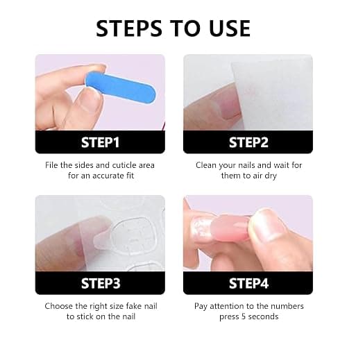 24pcs Short Square False Acrylic Press On Nails Reusable 3D Embossed French Tip Design with Cute Flowers (Pink-631) thumbnail 6