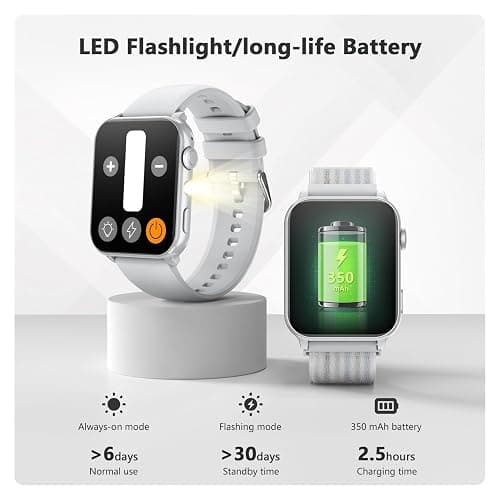 Blackview Smart Watch for Women, 1.91" HD Fitness Watch with LED Flashlight, Heart Rate SpO2 Sleep Stress Monitor, 120+ Sports Modes, Waterproof Step Counter, Bluetooth Call Smartwatch for iOS Android thumbnail 3