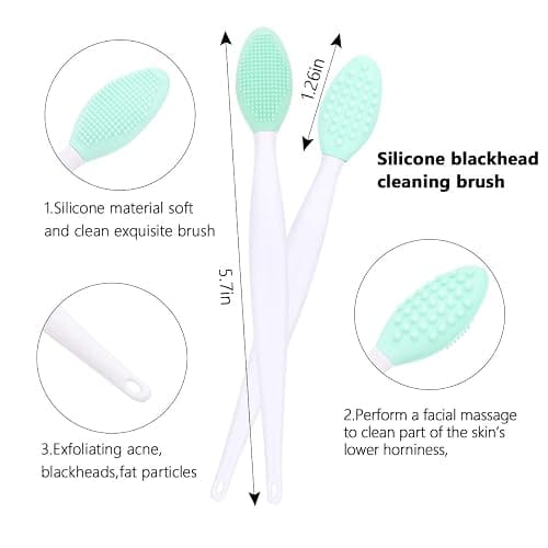 Silicone Face Scrubber, 2pcs Exfoliating Lip Brush, 2pcs Cleansing Brush,2pcs Face Mask Brush Exfoliator Blackhead Skin Care Tool - 6 Pieces Facial Tool thumbnail 6