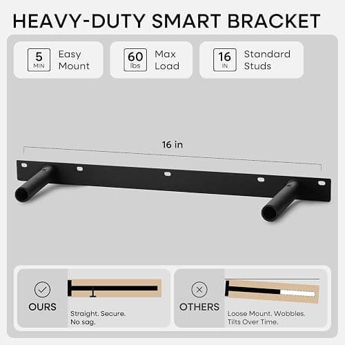 Homeforia 24 inch Golden Oak Floating Shelf, High End Solid Real Wood 24inch Small Floating Shelves for Wall Mounted, Oak Wooden 24in Floating Shelves, Heavy Duty Bracket, 24 X 6.5 X 1.75 in, Set of 2 thumbnail 4