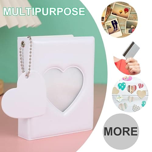 FRIUSATE Kpop Photocard Holder Book, 32 Pockets, 3 Inch, White | PVC, Mirror-Like Binder, Mini Photo Album for Kpop Photocards, Mini Card Binder thumbnail 4