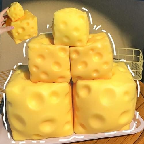 Big Cheese Squishy, Yellow Jumbo Cheese Squishy, Stress Balls for Adults, Soft Novelty Rebounding Fidget Toy for Party. (1.2in(3cm),Yellow) thumbnail 7