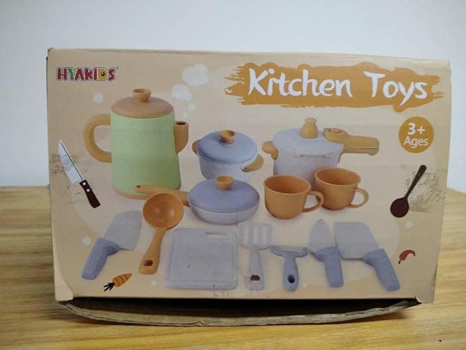 HYAKIDS Play Kitchen Pots and Pans Set for Kids, Pretend Role Play Cooking Toys Gifts for Toddlers Girls Boys Ages 3 4 5 6 thumbnail 8