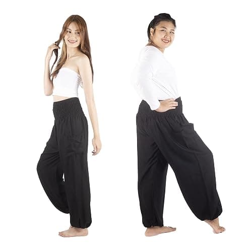 Boho Pants 2-Pocket Flowy High Waist Harem Pants Women for Yoga Travel Hippie Clothes thumbnail 3
