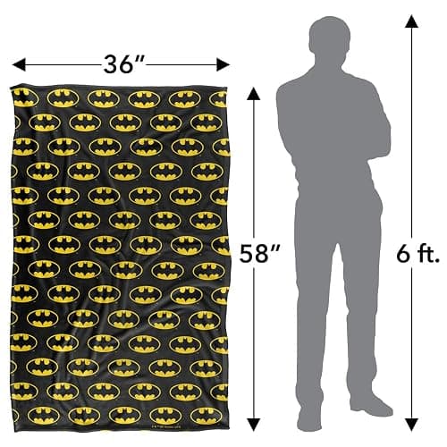 Batman Classic Bat Shield Logo Pattern Silky Touch Super Soft Throw Blanket 36" x 58",Classic Bat Shield Logo Pattern thumbnail 2
