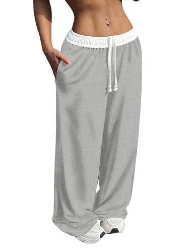 ZAFUL Wide Leg Sweatpants Women Trendy Interior Drawstring Baggy Sweatpants Loose Casual Jogger Pant with Pockets 2025 - Image 1