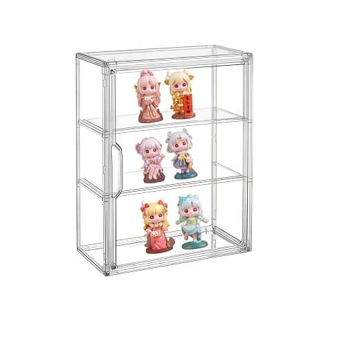 Three Layer Transparent Display Cabinet, Stackable Acrylic Storage Cabinet, dust-Proof and Moisture-Proof Desktop for Character Display Cabinet - Image 1