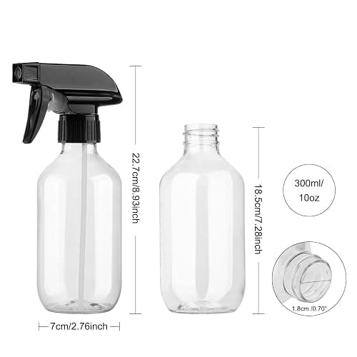 KREMORV Spray Bottles 10oz/300ml Plastic Spray Bottle Empty Refillable Container with Adjustable Head Sprayer, Mist/Stream Water Bottle for Cleaning Products, Plants, Pet Training, Hairstyling thumbnail 3