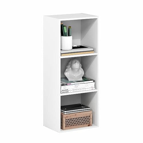 Furinno LUDER Book Shelf, 3-Cube Bookshelf, Bookcase with Open Shelves, 9.3 x 12 x 31.5, Easy Assembly, for Living Room, Bedroom, Home Office, White thumbnail 6