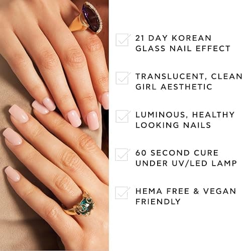 Bluesky Jelly Gel Nail Polish 10ml, Sakura Cream - CHU06, Sheer Pink Gel Nail Polish for 21 Day Manicure, Requires Curing Under LED UV Nail Lamp thumbnail 8
