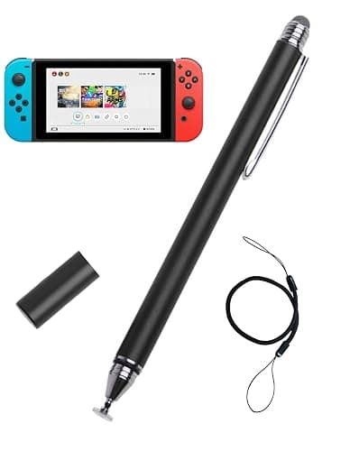 2-in-1 Stylus Pen for Nintendo Switch/Switch Lite/OLED, Capacitive Stylus for Nintendo Switch 2 Pen, Switch Super Precise Stylus Pen with Lanyard (Phantom Black) - Image 1