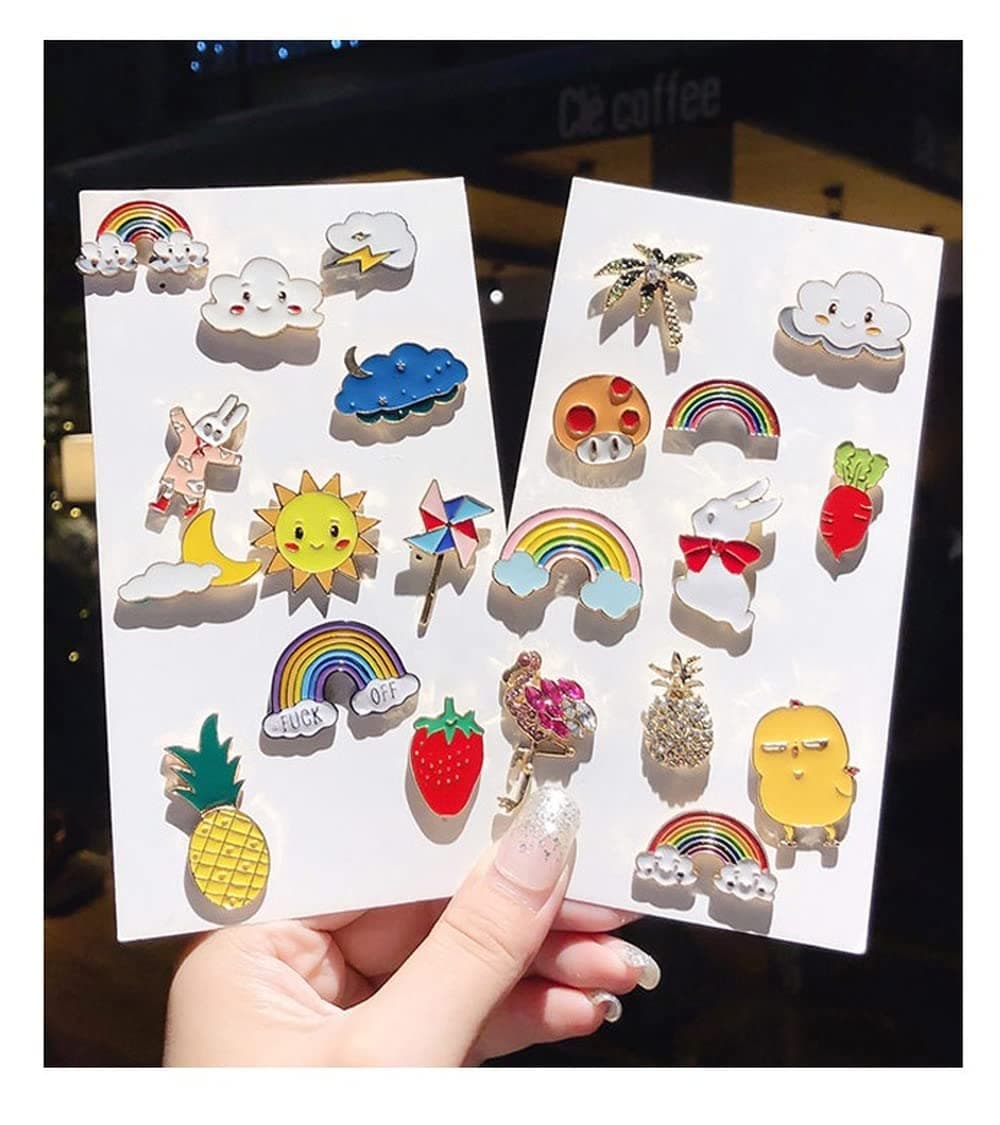 20 Random Enamel Pin Brooches Badges Cute INS Tide Personalized Pins Accessories Cartoon Clothes Hat Metal Small Jewelry thumbnail 4