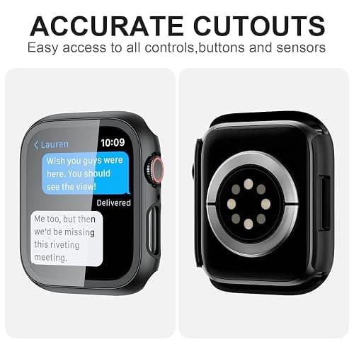 10 Pack Hard Case for Apple Watch Series 8 Series 7 45mm with Built-in Tempered Glass Screen Protector,JZK Thin HD Hard PC Bumper Full Coverage Bubble-Free Cover for iWatch 8/7 45mm Accessories thumbnail 3