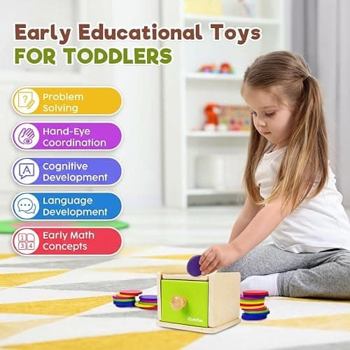 Montessori Toys for 1-3 Year Old: Color Sorting Wooden Drawer Box Toy for Toddlers, Object Permanence and Fine Motor Sensory Toy, 12-18 Months Busy Board Matching Game for Baby Boys and Girls Gifts thumbnail 4