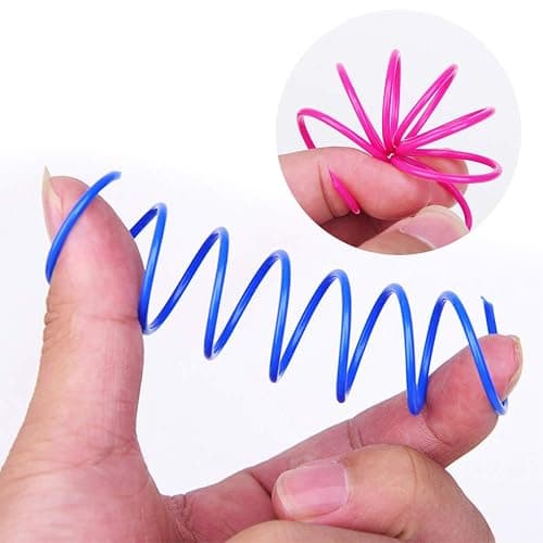 Andiker Interactive Cat Spiral Creative Spring Toy to Kill Time and Keep Fit, Sturdy and Heavy Plastic for Swatting, Biting, Hunting Kitten Toys, Colorful, 12 pcs thumbnail 3