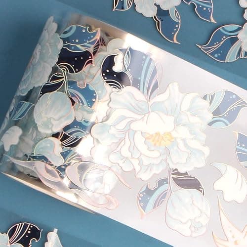 Ddayup Laser Flower Washi Tape - Blue Flower Stickers for Journaling & Planner thumbnail 8