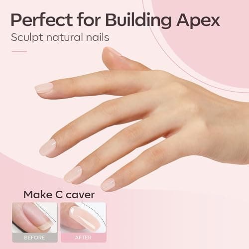 modelones Builder Nail Gel, 8-in-One Cover Nude Builder, LED Lamp Cured Thickening Apex Building Strengthener Extension Rubber Color Base Gel Polish Glue in a Bottle for Home DIY Salon Girls thumbnail 6