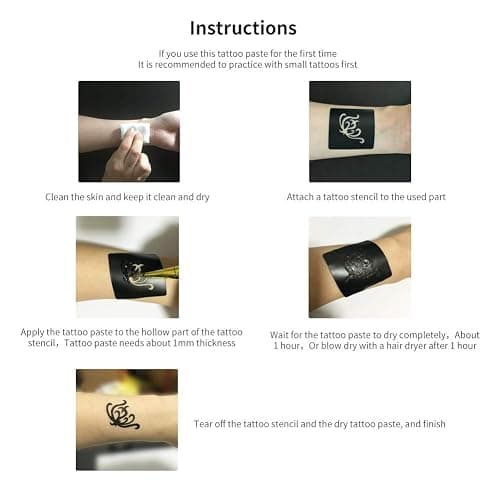 11 Sheets total 84 Tattoo Patterns, 6 Pcs 3 Color (Brown Black Maroon) Temporary Tattoo Kit, Tattoo Stencils Kit thumbnail 6