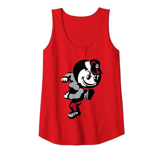 Womens Ohio State Buckeyes Womens Brutus Red Officially Licensed Tank Top - Image 1