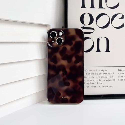 NITITOP Compatible for iPhone 14 Plus / 15 Plus Case Cute Stylish Leopard Print Amber Aesthetic Tortoise Design for Women Girls Men Soft TPU Shockproof Protective Cover - Brown thumbnail 6