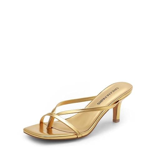 DREAM PAIRS Women's Flip-Flops Kitten Heels Sandals | open square toe thong heels, comfortable mules heels, dress shoes for women, fashion summer vacation sandals - Image 1