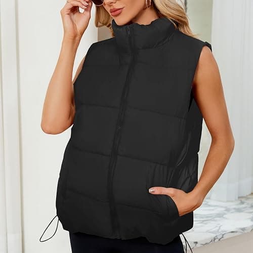 Century Star Puffer Vest for Women's Outerwear Vests Puffy Oversized 2024 Quilted Vest Tops Jackets Coat with Pockets thumbnail 4