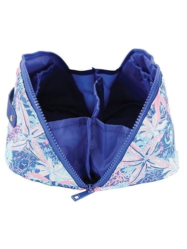 Simply Southern Cosmetic Bag, Fully Lined, 4 Interior Pockets (Ribbons - Blue) thumbnail 3