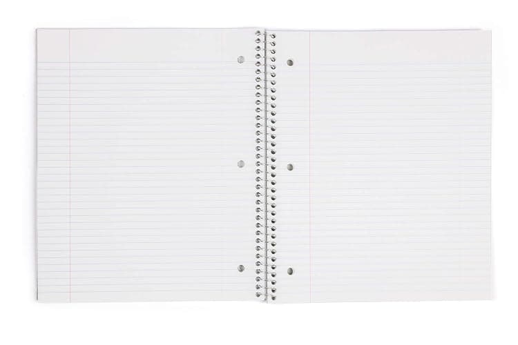 Mintra Office Durable Spiral Notebooks, 1 Subject, (White, College Ruled 3 pack), 100 Sheets, Poly Pocket, Moisture Resistant Cover, Strong Chipboard back, For School, Office, Business - White - College Ruled 3pk thumbnail 4