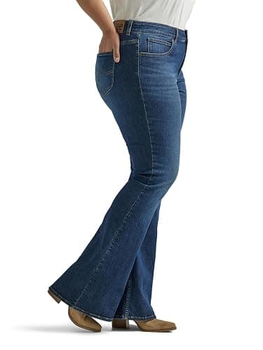 Lee Womens Plus Size Legendary Mid Rise Flare Jean thumbnail 2