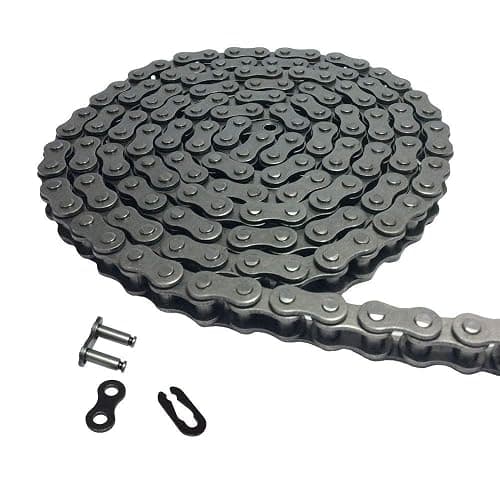 AZSSMUK 08A 40# Roller Chain - 5 Feet 40Mn Carbon Steel Material with 1 Connecting for Go Kart, Mini Bike Chain Replacement - Image 1