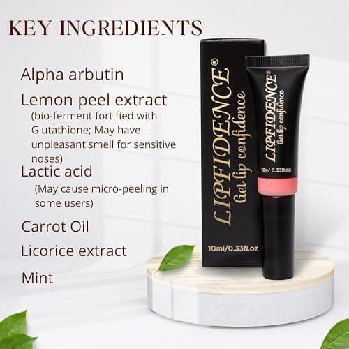 Lipfidence Lip Lightening Cream for Dark Lips, Smokers and Non-Smokers, Help Fade Discoloration with Alpha Arbutin & Licorice Extract, Scented & Soothing Mint, 10ml/0.33fl.oz thumbnail 2