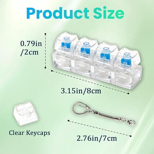 2 Pcs Keyboard Fidget Toy for Adult, Cat Shape Clicker Keyboard Fidget Keychain with LED Lights, White 4-in-1 Loud Stress Relief Fidget Keyboard for Anxiety Decompression (White) thumbnail 2