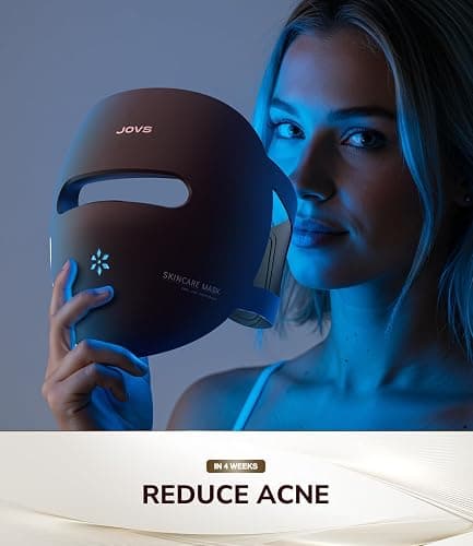 JOVS 4D Red Light Therapy Mask for Face with 4 Color Light Modes, Breathable Wireless 328 LEDs Face Mask with 850NM Near-Infrared Light, Portable LED Face Mask Light Therapy with Timer for Home Travel thumbnail 8