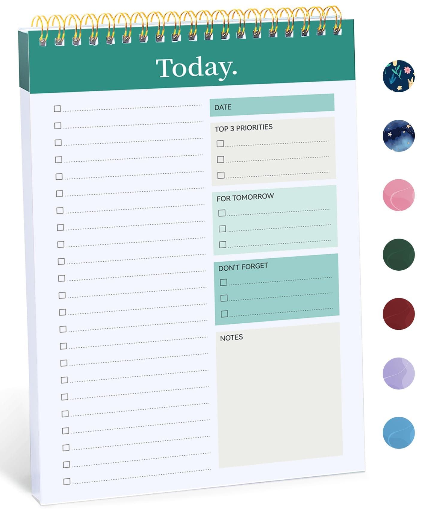 To Do List Pad - Notebook With 52 Sheets, Undated Daily Planner for Tasks and Goal Setting, Suitable for Office, Home and School - Greenery Sway - Image 1