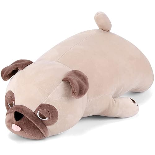 gnomantic Pug Weighted Stuffed Animals - 21 Inch 3.5 Pounds Weighted Plushies Pug - Big Bulldog Plush Stuffed Animals Pillow - Cute Plush Toys Gifts for Kids & Adults - Image 1