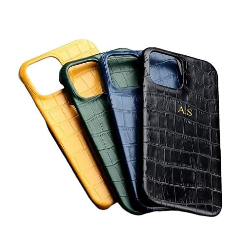 Personalized Custom Name Initials Alligator Pattern Luxury Leather Phone Case for iPhone 16 15 14 13 12 11 Pro Max X XS XR Max 3D Hot Stamping Cover - Image 1