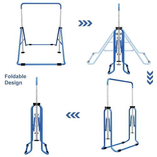 Tepemccu Expandable Gymnastics Bars, Adjustable Height Gymnastic Horizontal Bars, Children Folding Training Bar for Kids thumbnail 7