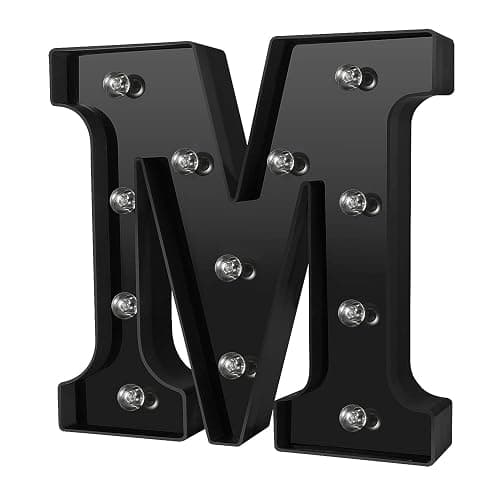 Newly Design Led Letters Numbers Lights 26 Alphabet & Arabic Numerals 0-9 Black Decorative Marquee Lamps for Events Wedding Party Birthday Home Bar(Cool Black X) thumbnail 6