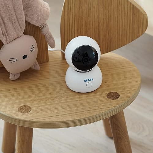 Béaba, Babyphone, Ecoute Bébé Vidéo 2 en 1, Ecran/Application mobile dédiée, Caméra HD, Rotation à 360°, Vision Nocturne, Talkie Walkie, Berceuses, Contrôle température et humidité, Zen Premium Blanc thumbnail 6