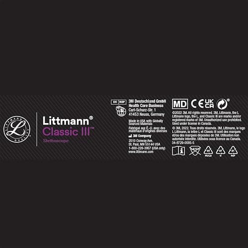 3M Littmann Classic III Monitoring Stethoscope, 5633, More Than 2X as Loud, Weighs Less, Stainless Steel Chestpiece, 27" Pearl Pink Tube thumbnail 12