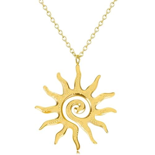 Gold sun necklace  - Image 1