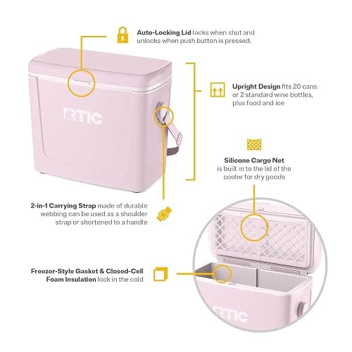 RTIC 16 Qt Road Trip Cooler, Hard Insulated Portable with Strap and Handle for Outdoor, Beach, Picnic, Camping, Sports, Travel thumbnail 3