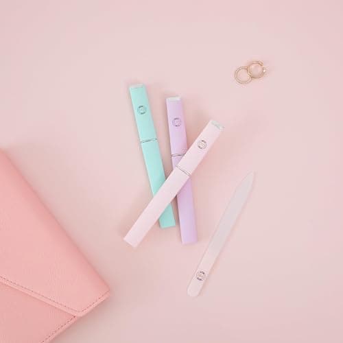 Malva Belle Best Crystal Glass Nail File for Women - File & Travel Case Set - Heavy Duty for Natural Nails, Gel - Professional Nail Shaper – Nail Care Essentials - Pastel Pink 2mm thumbnail 4